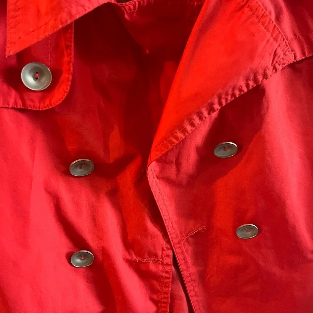 London Fog Kids Bright Red Raincoat‎ Size 7/8 Summer Fall Back to School